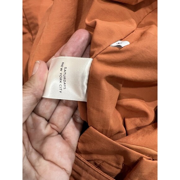 Saturdays New York City Ennis Boardshort Size 33 Orange Ivory Swim Shorts - Picture 9 of 15